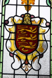 Stained Glass with coat-of-arms of Guernsey, similar to Normandy