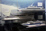 Models of the Condor Line ferries currently used in the Channel Islands