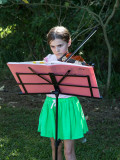 Young violinist at market 