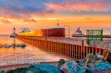 *** 95.5 - Duluth:  The Walter McCarthy Jr. Entering The Shipping Canal At Sunrise