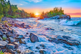 ****119.42 -  Grand Marais: Horseshoe Bay Waves At Sunrise 