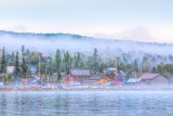126.21 - Grand Marais Folk School Buildings In Fog
