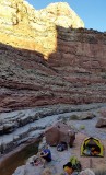 Day 3 We camp between Lost and Youngs canyons on limestone slabs just above the streambed