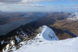 March 18 Slioch- Windy day but views west down Loch Maree to the west coast