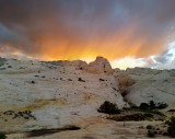 Looking for a camp as the sun sets