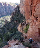 On the cattle trail which climbs through a rock band