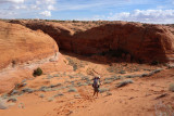 The way into Scorpion Gulch is down a huge sand dune