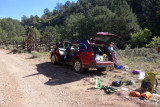 Day 1 Indian Hollow Trailhead after miles of dirt road south of Kanab
