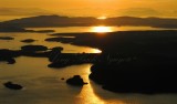 Sunset across Lopez Island and San Juan Island Washington 322