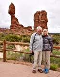 Charlie and Nancy at Balance Rock in Arches National Park Utah 321