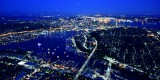 Blue Hour on 4th of July over Lake Union and Seattle with Mt Rainier 078
