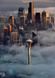 Brass Color Skyline Space Needle Seattle Washington