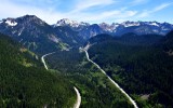 Snoqualmie Pass with Interstate 90 at Denny Creek, Red Mountain, Washington 061