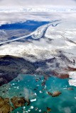 Floating icebergs in Bering Lake  and Glacier, Waxell Ridge, Alaska 1011 