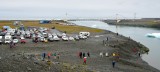 Parking lot and Diamond Beach, Jokulsarlon Glacier Lagoon, Iceland 1233  