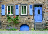 Blue doors and shutters 13, Ellenz, Moselle River Valley, Germany 440