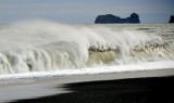 Crashing waves Reynisfjara is a world-famous black-sand beach, Vik, Iceland 1693 