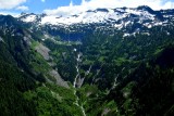 Waterfalls and snowfield on Lennox Mountain, Cascade Mountains, Washington 151
