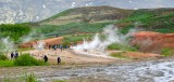 Strokkur Geyser at Geysir Hafnartún Selfoss Iceland