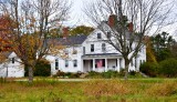 US Flag on porch, Brunswick, Maine 841