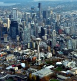 Iconic Space Needle, Pacific Science Center, Monorails, Seattle Skyline, Spokane Viaduct, Safeco Field, Washington 174a