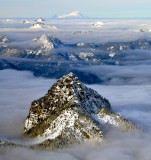Mt Baker and Peaks across Cascade Mountains, Washington State 497