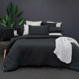 Jersey Charcoal Quilt Cover Set