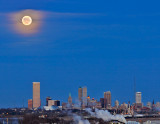 Tulsa Skyline under the Super Moon