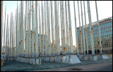 American embassy with lots of flagpoles (to obscure the view!!)