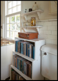 The toilet in Fincia Vigia with bookshelf