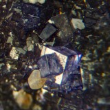 Smithsonite on fluorite, Ball Eye Mine, Cromford, Derbyshire