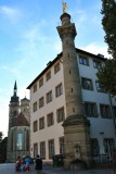 Stuttgart. Stiftskirche - Collegiate Church And the Mercury Column