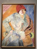 Lucy in Fur Coat and Red Hat (1915) - Sigrid Hjertén - 0040
