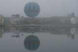 Disney Springs in the morning fog