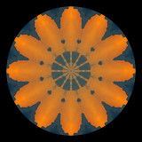 Kaleidoscope created with a picture of clouds in the evening sun