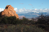 Arches NP with the La Sal mountains in the background