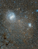 The Large Magellanic Cloud and Small Magellanic Cloud showing the Ghost of Magellan