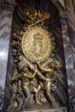 Monogram of Louis XIV supported by cherubs