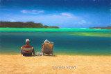 Couple on beach at Urunga