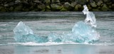 Man on canoe iceberg, Jokulsa river, Iceland 854a 