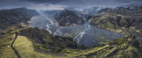 Þórsmörk , a nature reserve in the highlands , 3 pano photos with the Drone