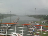 38 Water Rises in 3rd Lock, We Enter, Then Water Drops, Gates Open, and We Sail Out Into the Caribbean Sea