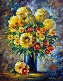 YELLOW FLOWERS  oil painting on canvas