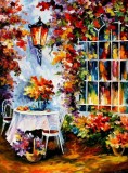 IN THE GARDEN  PALETTE KNIFE Oil Painting On Canvas By Leonid Afremov