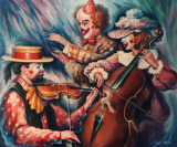 MUSICAL CLOWNS  oil painting on canvas