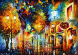 NIGHT STREET  oil painting on canvas