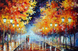 WALK UNDER THE RAIN  oil painting on canvas
