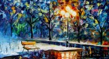 WINTER NIGHT 72x48 (180cm x 120cm)  oil painting on canvas