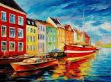 AMSTERDAM - City Docks  oil painting on canvas