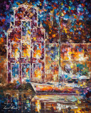 Docks At Night  oil painting on canvas